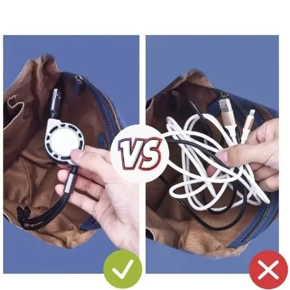 2️⃣-Pack 3-in-1 Retractable USB Fsst Charging Cable:iOS /Type-C/Micro-USB - Picture 6 of 10